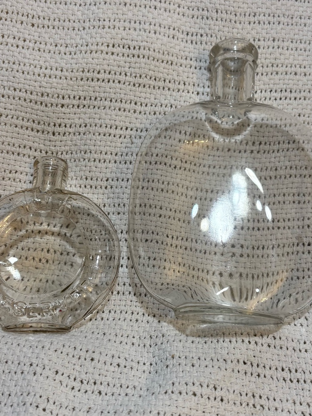 Clear Glass Decorative Flask Vases- Set of 2